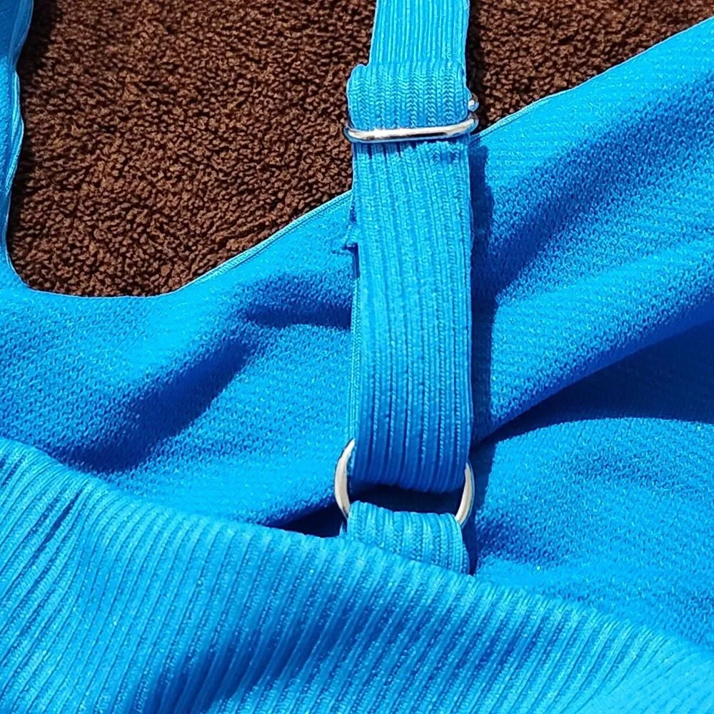Eco Beach Swim Top Size Large Blue Adjustable Straps .  New - Picture 6 of 14